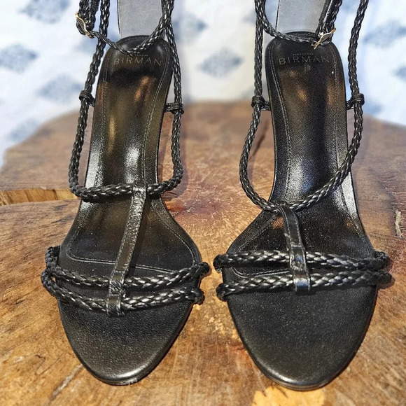 Alexandre Birman Black Braided Knot T-Strap Strappy Sandals Heels Size 6.5 NWT - Picture 8 of 15